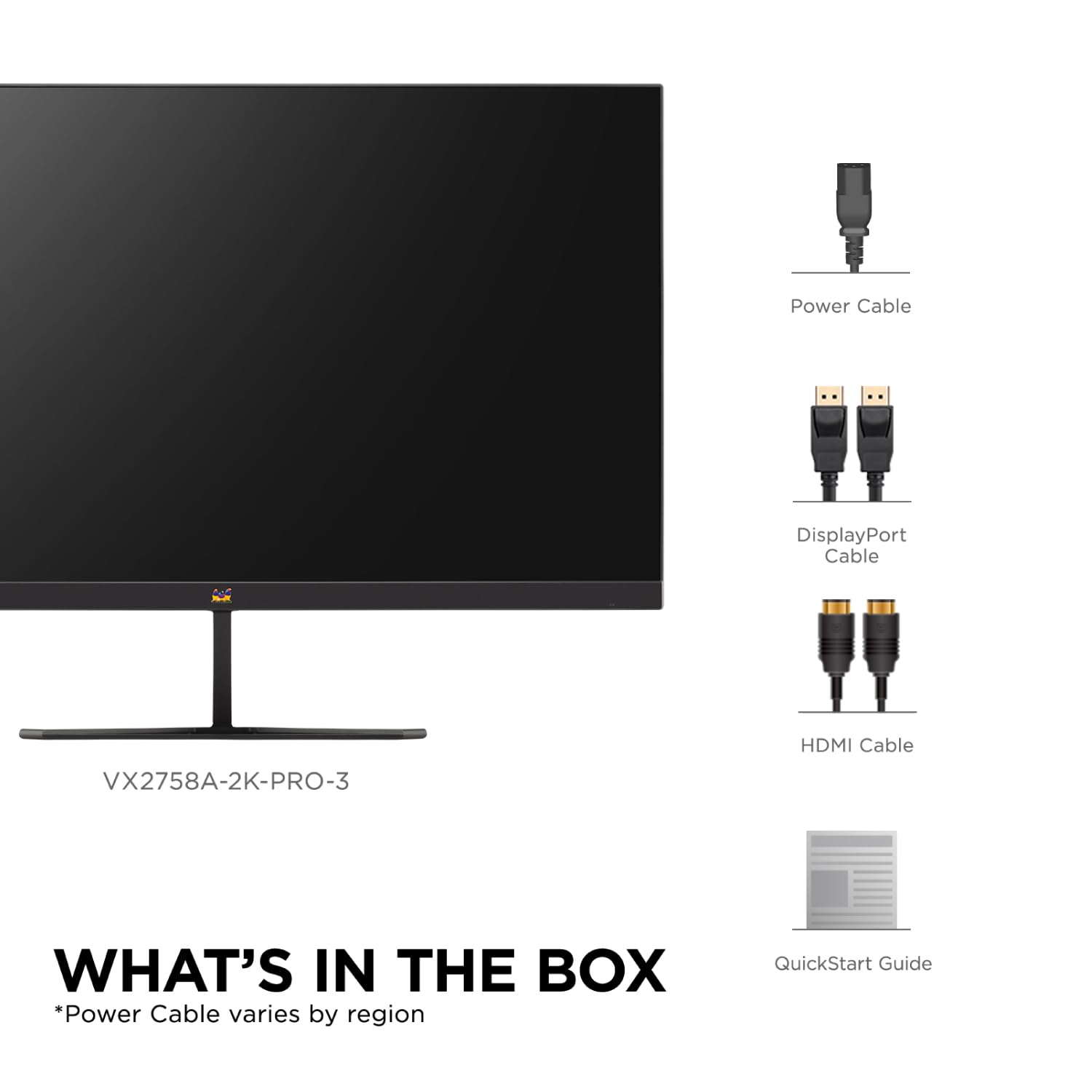 OPEN BOX ✔️ ViewSonic VX2758A-2K-PRO-3 (68.58 Cm) 27Inch 240Hz IPS QHD 2K Gaming Monitor| 1ms| HDR10| FreeSync | 137% sRGB | Tilt | Eye Care | 2 x HDMI | Display Port.