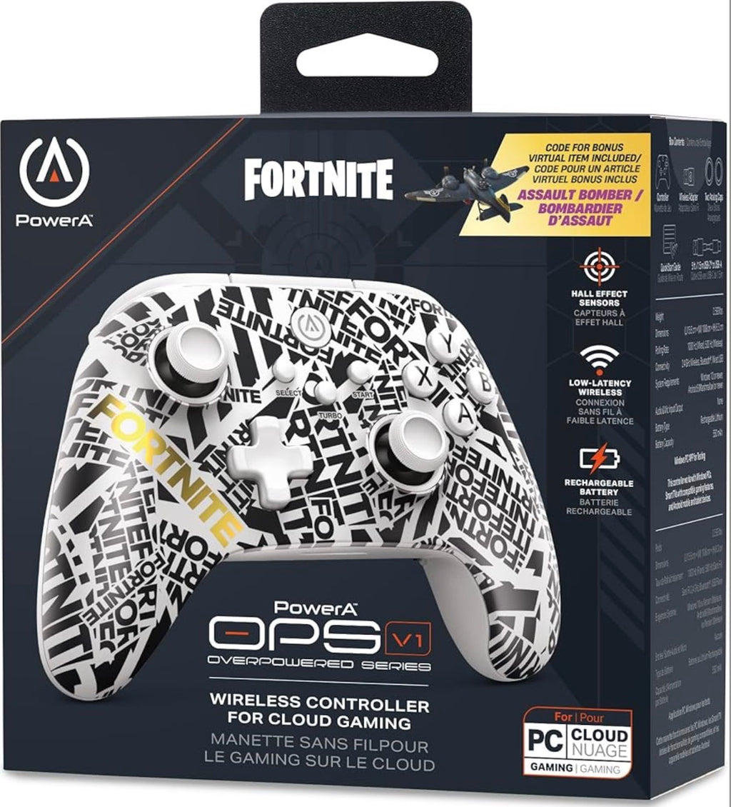 SEALED PACK ✔️ PowerA OPS v1 Wireless Controller for PC, Cloud Gaming and Mobile, Fortnite Edition