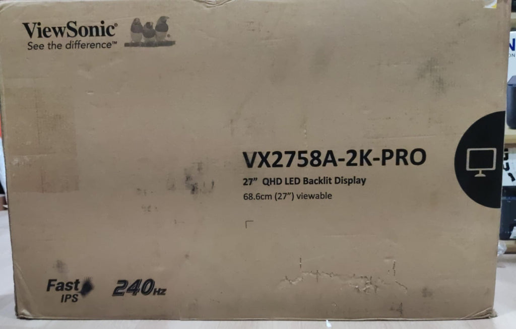 OPEN BOX ✔️ ViewSonic VX2758A-2K-PRO-3 (68.58 Cm) 27Inch 240Hz IPS QHD 2K Gaming Monitor| 1ms| HDR10| FreeSync | 137% sRGB | Tilt | Eye Care | 2 x HDMI | Display Port.